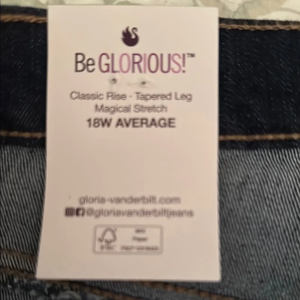 Gloria Vanderbilt Blue Skinny Jeans with Contrast Stitching - Picture 4 of 5